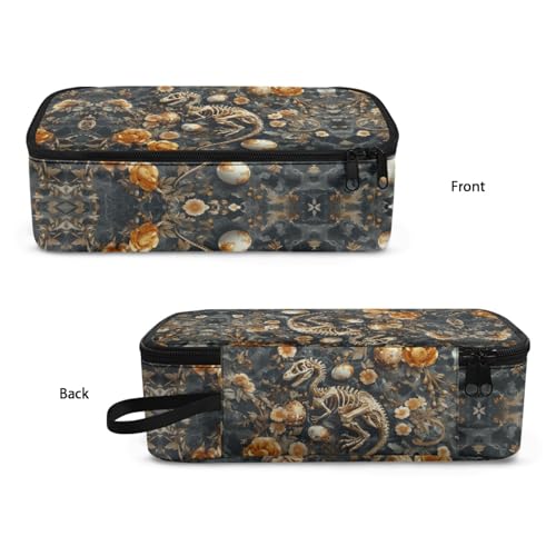Image of Boys Pencil Pouch Dinosaur Fossil Pencil Case Large Capacity,Cool Pencil Container for Elementary Kids Children Pencil Bag for Girls Adults Women Make Up Bag for Travelling Outdoor