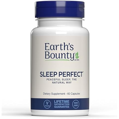 Earth's Bounty Sleep Perfect - Natural Sleep Aid- Made w/Herbal Extracts and L-theanine - No Grogginess - 60 Count Cover