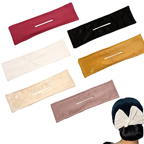 6 Pieces Deft Hair Bun Maker Doughnut Hair Bun Tool Magic Clip Hair Bun Maker Deft Bun, Fashion Hair Maker for Woman, Classy Multicolor Cloth Magic Clip and Twist Hair Tool for Women