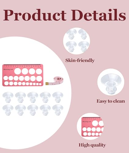 Image of 6Pcs Spectra Breast Pump Flange Inserts, Breast Pump Flange Sizing Kit with Nipple Ruler, Compatible with Most Breast Pumps for Comfortable Pumping (Transparent （12PCS）)