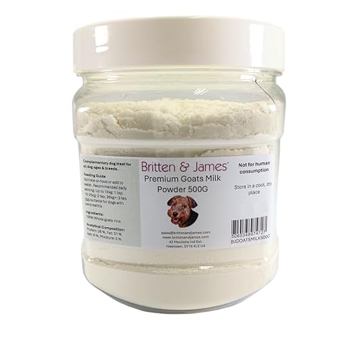 100% Natural Whole Goats Milk Powder for Dogs (500g) by Britten and James