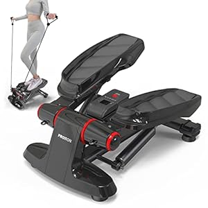 PROIRON Mini Stepper met Elastic Touw, Multifunctionele Up-down-stepper met LCD-display, Fitness Training voor thuis, Swingstepper voor been- en billtraining