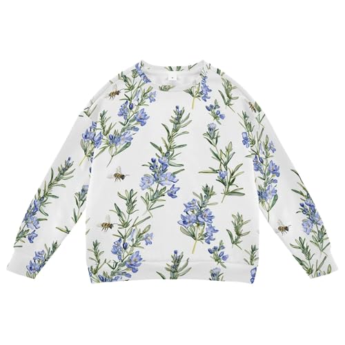 JUNZAN Beauty Rosemary White Little Girls Sweatshirt Hoodie Fleece Tops Clothing Shirts Party 4T
