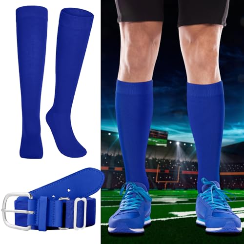 Image of Haysandy Baseball or Softball Sock and Belt Combo Set 5 Football Baseball Socks with Softball Belt for Kids Youth Boys