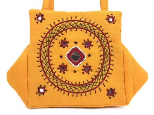 Image of srishopify handicrafts Eco Friendly Top Handle MINI Bags For Women Fabric Traditional Design Small Hand Bag Ladies Woman Birthday Gift Item Mothers Day Sister Wife Female 8 Inch Multicolor