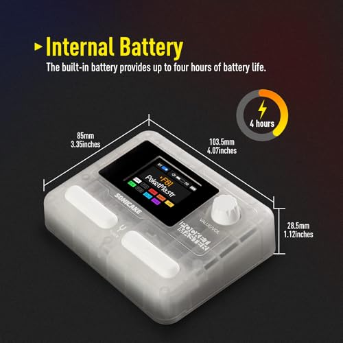 Image of SONICAKE QME-10TWH Pocket Master-Multi Effects Guitar Pedal with 9 Effects Modules 100 Drum Rhythms and Looper 100 Presets 20 Amp /Cab Electric Guitar Effects Processor OTG USB Audio Interface BT