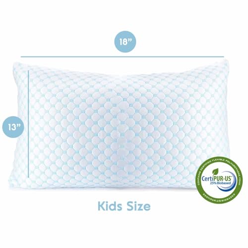 Image of Nestl Cooling Pillow for Sleeping 2 Pack, Luxury Shredded Memory Foam Pillows Kids Size Set of 2, Adjustable Cold Gel Pillows for Hot Sleepers Supportive Kids Pillow for Side Back Stomach Sleepers