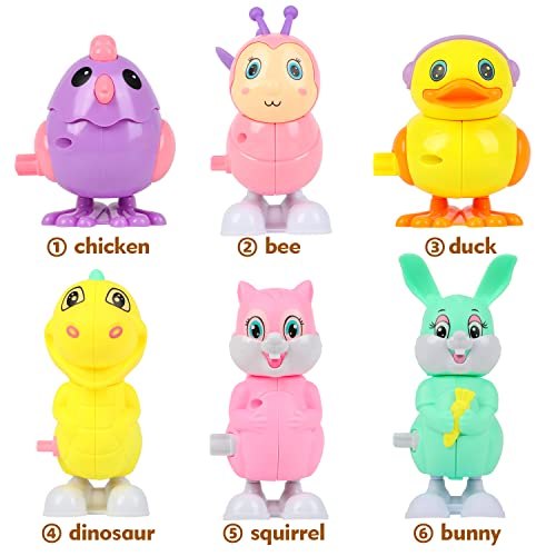 LOKIPA Easter Wind Up Toys for Kids, 6PCS Large Wind Up Easter Toys Easter Egg Hunt Easter Basket Stuffers Fillers Gift for Easter Decorations