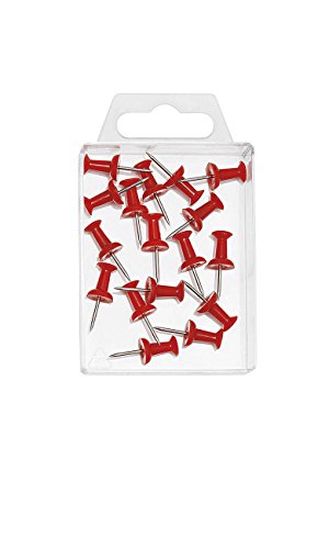 Preisvergleich Produktbild Wedo 54102 Pinnadeln Diabolo-Form in Klarsichtdose, 20 Stück, rot