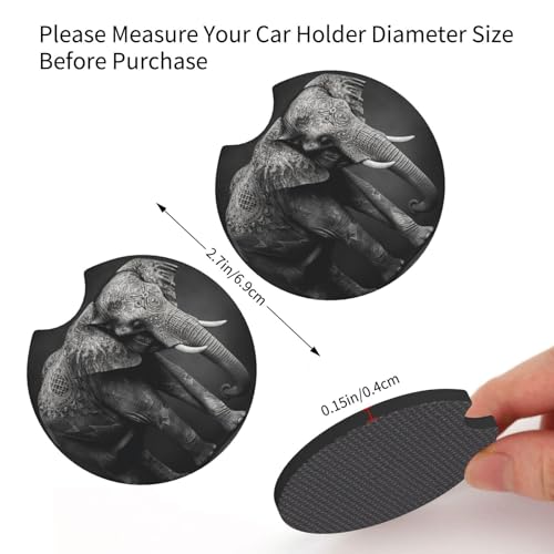 Posavasos para auto, set 2 piezas, antideslizante, negro miniatura 2