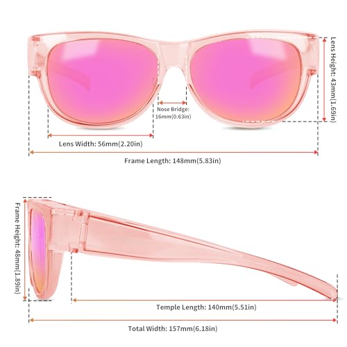 Image of GEGURI Polarized Sunglasses Fit Over Glasses for Men Women, Oversized Square Sun Glasses UV400 Protection Shades