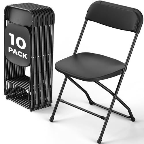 MAKE CHANGES Black Folding Chairs 10 Pack
