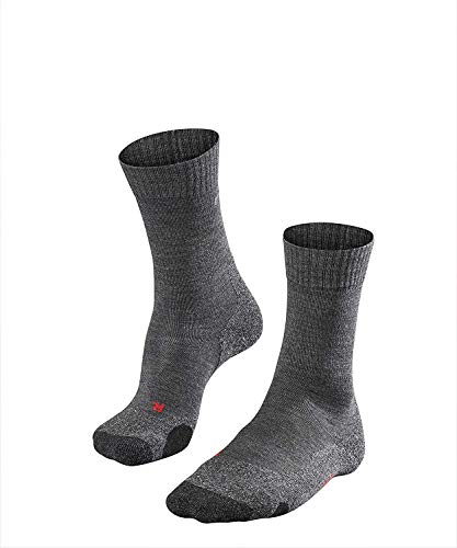 FALKE Herren Wandersocken TK2 Explore M SO Wolle antiblasen dick 1 Paar, Grau (Asphalt Melange 3180), 44-45 FALKE Herren Wandersocken TK2 Explore M SO Wolle antiblasen dick 1 Paar, Grau (Asphalt Melange 3180), 44-45