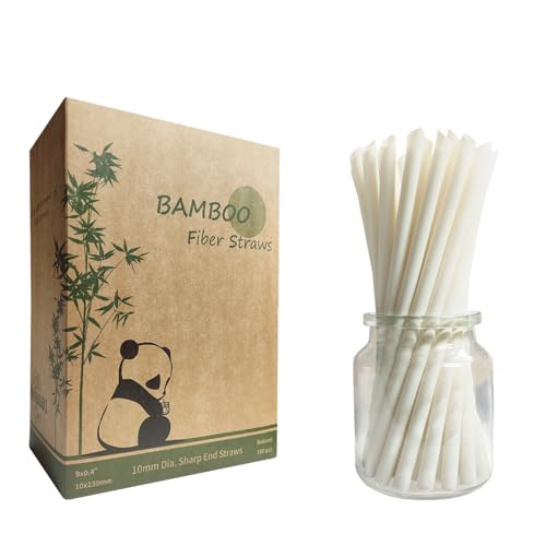Biodegradable Bamboo Jumbo Smoothie Straws (180 Pack)