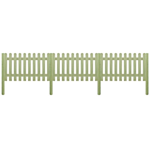 FZYHFA Fence with Pine Wood Poles Impregnated 5.1 m 150 cm 6/9 cm Beautiful Design, Robust and Reliable Also Resistant Garden Fence External barriers