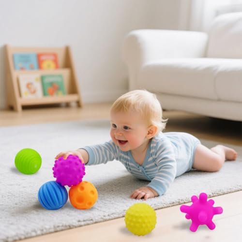 JoFAN 6 Pack Textured Sensory Balls Soft Montessori Toys for Baby Toddlers Christmas Stocking Stuffers Gifts - Image 4