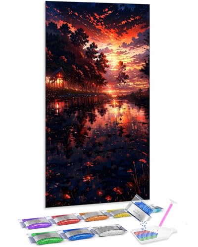 Pinto de Cruz Diamante río al atardecer: relájate decorando tu salón con Jumpdot