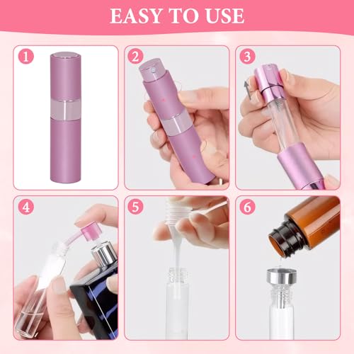 8 PCS Portable Perfume Bottles Refillable, Atomizer Sprayer for Perfume, Lightweight and Portable, 8 Colors to Choose From, Perfect for Travel Accessories (8ml)4