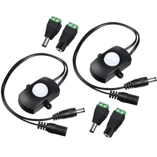 Greluma 2 STK Mini PIR Bewegungsmelder Schalter, DC 5–24 V, 2A,...
