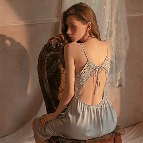 nvt Sexy jurk for seksavond dames nachtjurken satijnen jurk slaapkleding nachthemd lounge set kanten lingerie camisolas zomer (Color : Red, Size : M) - Image 6