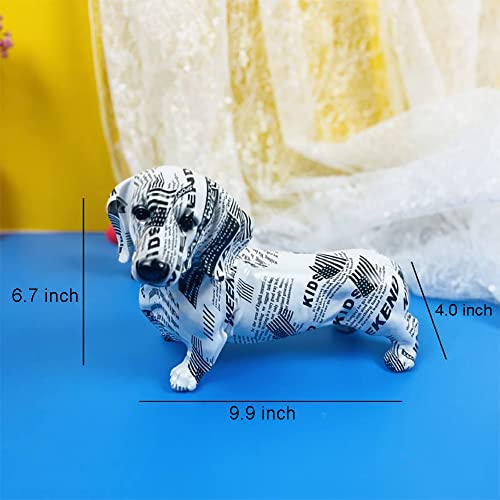 Estatua decorativa de perro Dachshund estilo arte geométrico miniatura 2