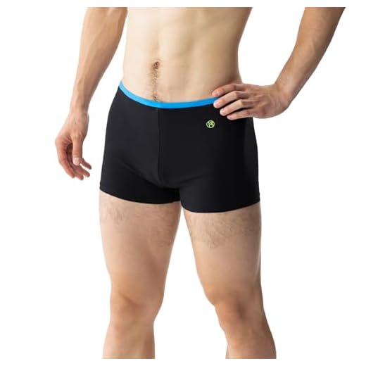 MY KILOMETRE Sunga masculina lisa, roupa de banho, roupa de banho, treino, corrida, short de natação, Preto, M