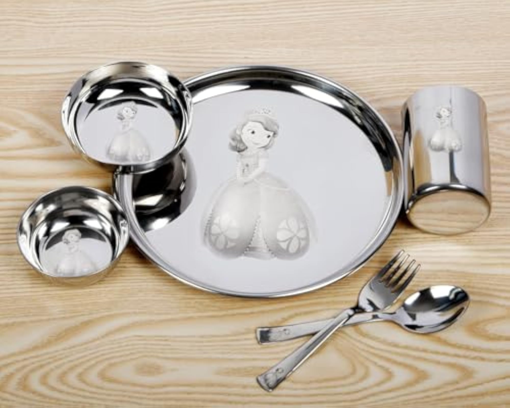 Personalized Stainless Steel Kids Dinner Set, 6 Piece