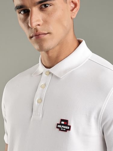 Image of Tommy Hilfiger Solid Regular-Fit Cotton Polo T-Shirt