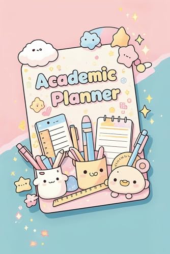 Academic Planner – Kawaii School Organizer with Smiling Supplies and Pastel Backgrounds: Adorable Student Scheduler Featuring Cartoon Pens, Sticky ... a Japanese-Inspired Style with Rounded Fonts image 2