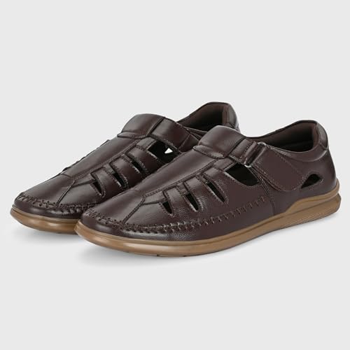 Image of Centrino Men's Fisherman Sandals | Stylish Closed-Toe Design | Soft Cushioned Footbed | Genuine-Look Upper | Comfortable for Daily & Outdoor Wear (9490)