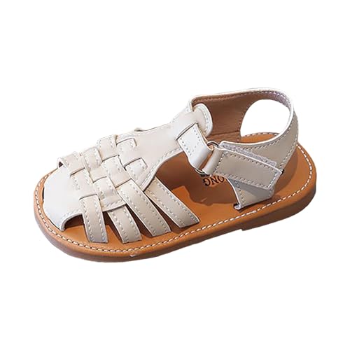 IWIHMIV Girls Sandals Summer Close Toe Breathable Non Slip Flat Soft Bottom Shoes Casual Beach Lightweight Sandals2