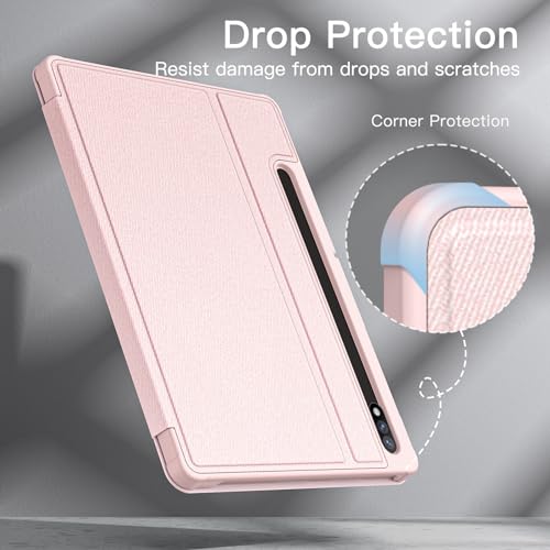 Image of JETech Cover Case for Samsung Galaxy Tab S8 2022 /S7 2020 11-Inch with S Pen Holder, Slim Folio Stand Protective Tablet Cover, Multi-Angle Viewing (Pink Gold)