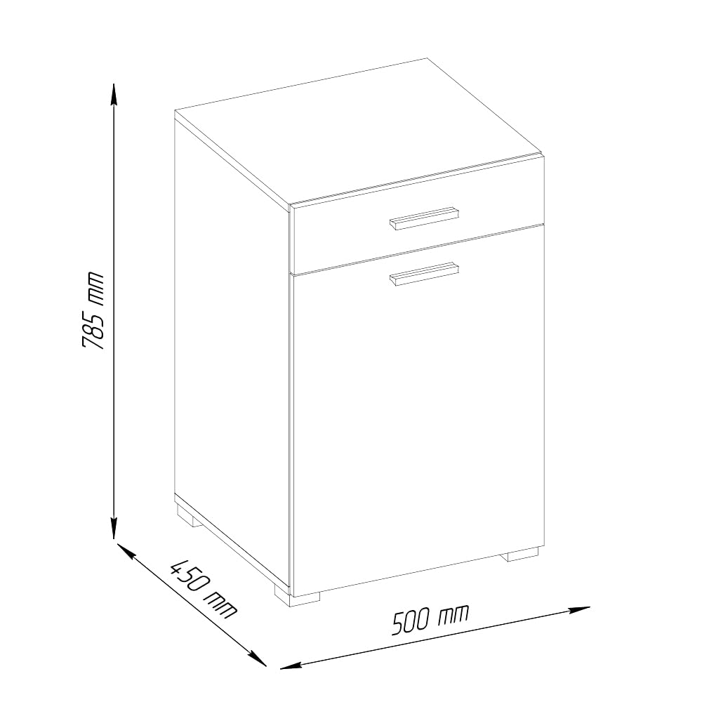 Vicco Mueble de baño Matteo, Blanco, 50 x 78.5 cm, con Cesta de Ropa integrada y solución de Almacenamiento