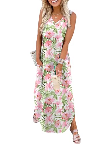 Image of Sampeel Summer Dresses Maxi Dress Vacation Beach Sundresses 2025 with Pockets