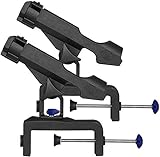 Cooltto 2pcs Rutenhalter Boot Rutenhalter mit Großer Klammeröffnung Rutengestelle 360 Grad Einstellbar Rutenständer für Angelboot Kajak Angelzubehör Drehbar Fishing Rod Racks –Schwarz