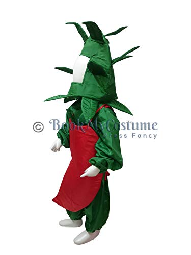 Image of BookMyCostume Red Chilli Lal Mirch Vegetable Kids Fancy Dress Costume 6-7 years