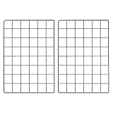 YOKIVE 2Pcs Iron Wire Grid Panel, Decorative Panels Board | Photo Pictures Display Holders Hanging Frame for Home Office (Black, 16'x12')