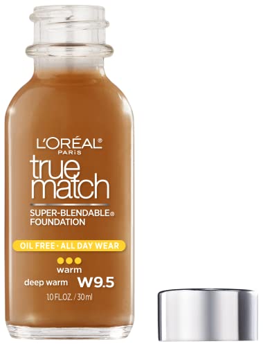 L'oreal Paris Makeup True Match Super-Blendable Liquid Foundation, Deep Warm W9.5, 1 Fl Oz,1 Count #TOP2