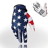 FASTGOOSE Motorcycle Gloves - Breathable Lightweight Off-Road Gloves for Men & Women, ATV BMX MTB Racing (Blue/White, Large)