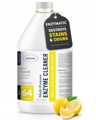 Enzymatic Cleaner Multi-Purpose Enzyme Cleaner for Dog Urine and Poop Carpet | Cat Pee Odor eliminator Pet Urine Enzyme Drain Cleaner | Floors Carpets Laundry Bathrooms Trash Can Deodorizer 128oz