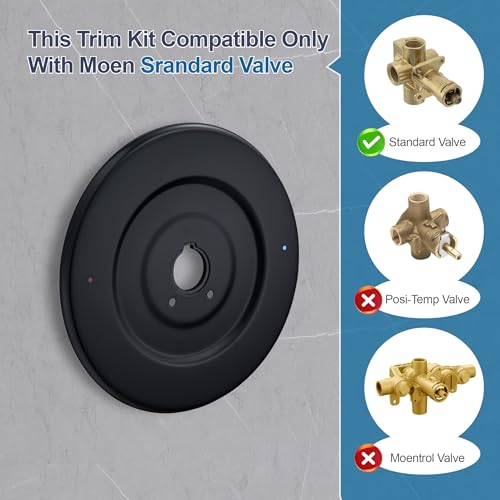 Escutcheon Replacement for Moen 16090 Chateau Collection, for One-Handle Tub and Shower Faucets Cover Plate, Matte Black Replacement Escutcheon Pate by ASRCLOO - Image 2