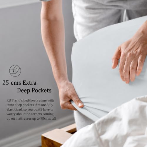 Image of RD TREND Bed Sheet Double Bed | Microfiber Satin Weave | 400 TC | 78x72x10
