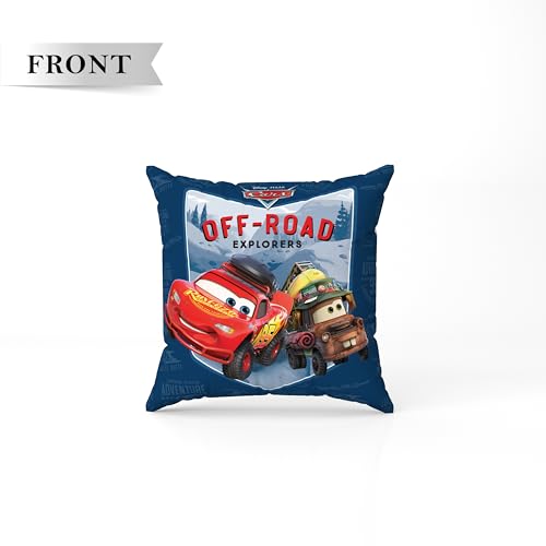 Image of Sassoon Cars Reversible Cartoon Printed Cushion Cover, Blue (Pack of 1)