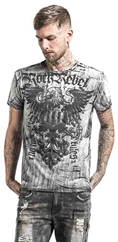 Rock Rebel by EMP Uomo T-Shirt Bianca con Stampa