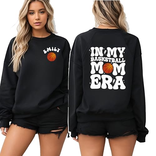 Generic Unisex Adult Basketball Mom Sweatshirt, Personalized, Customizable, Gift for Basketball Moms, Small, Gift Color, Cotton Blend, Long Sleeve, Crew Neck, Machine Washable