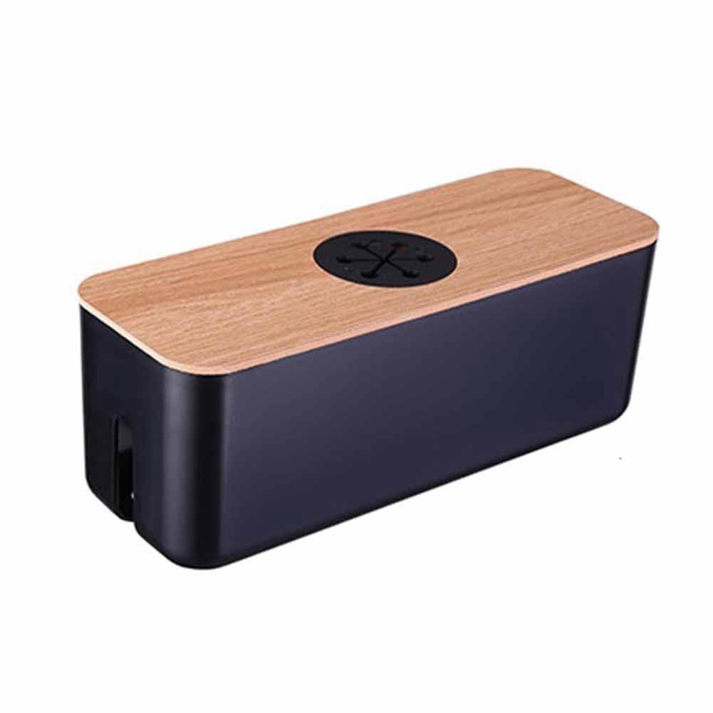 CTRLZS Cable Storage Box Desktop Charging Cable Data Cable Storage Device Plug Socket Cable Management Device Black