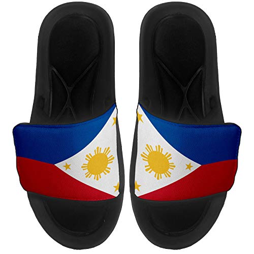 ExpressItBest Cushioned Slide-On Sandals/Slides for Men, Women and Youth - Flag of Philippines Filipino,Pinoy - Philippines Flag - X Large