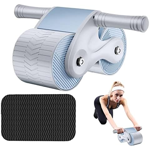 AB Roller, AB Wheel Roller With Knee Pad Mat, Automatic Rebound Aabdominal Wheel, Double Round Wheels Roller Domestic Abdominal Exerciser, Ab Roller Wheel Exercise Equipment For Core Workouts Cover