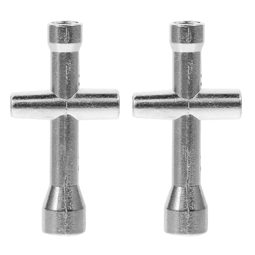 IWOWHERO Juego de 2 Llaves de Cruz de Aluminio Manguitos 4/5/55/7Mm Plateadas para Mantenimiento de Modelos Rc Hsp Wltoys Herramienta Compacta para Fijación de Tuercas Automóviles y