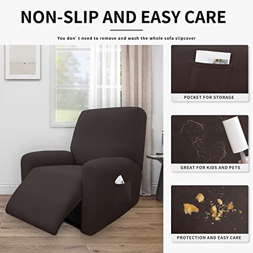 Image of Easy-Going 4 Pieces Waterproof Recliner Chair Slipcover Washable